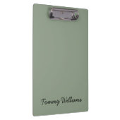 Minimalistische Sage Green Professional Eenvoudig Klembord (Rechts)