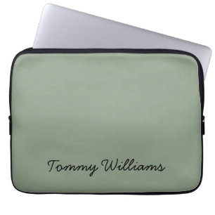 Minimalistische Sage Green Professional Eenvoudig Laptop Sleeve
