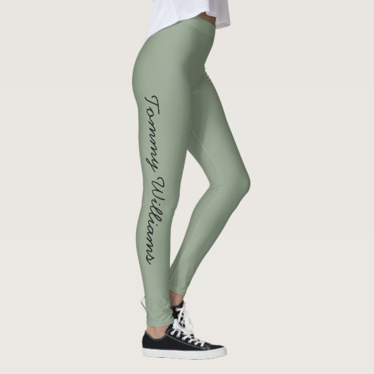 Minimalistische Sage Green Professional Eenvoudig Leggings (Rechts)