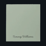 Minimalistische Sage Green Professional Eenvoudig Notitieblok<br><div class="desc">Deze notities kunnen worden gebruikt voor alles van de to-do lijsten van dank u, ze kunnen worden gebruikt in de kantoor of thuis om te herinneren. Deze eenvoudige, minimalistische kan worden gepersonaliseerd om een naam of een tekst van uw keuze op te nemen. Als u geen tekst wilt en alleen...</div>