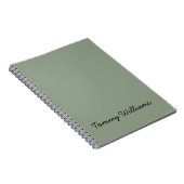 Minimalistische Sage Green Professional Eenvoudig Notitieboek (Rechterzijde)