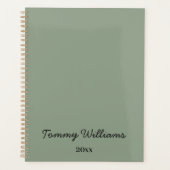 Minimalistische Sage Green Professional Eenvoudig Planner (Voorkant)