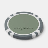Minimalistische Sage Green Professional Eenvoudig Poker Chips (Enkel)