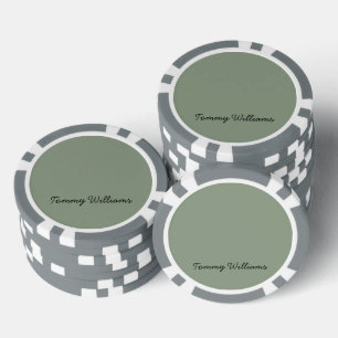 Minimalistische Sage Green Professional Eenvoudig Poker Chips