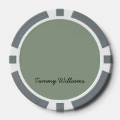Minimalistische Sage Green Professional Eenvoudig Poker Chips (Voorkant)