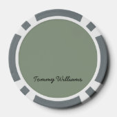 Minimalistische Sage Green Professional Eenvoudig Poker Chips (Achterkant)
