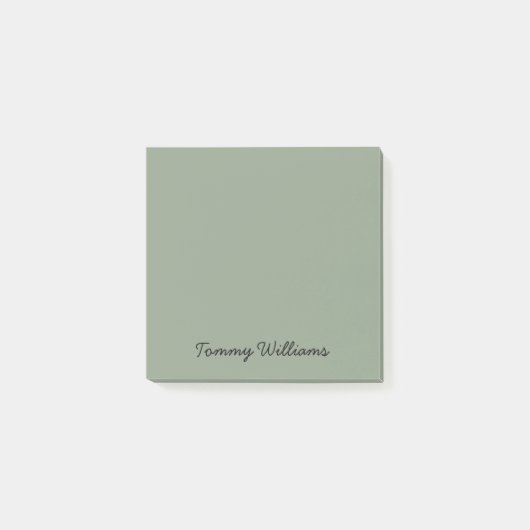 Minimalistische Sage Green Professional Eenvoudig Post-it® Notes (Voorkant)