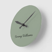 Minimalistische Sage Green Professional Eenvoudig Ronde Klok (Hoek)