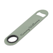 Minimalistische Sage Green Professional Eenvoudig Speed Flessenopener (Achterkant Gekanteld)