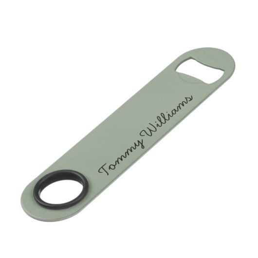 Minimalistische Sage Green Professional Eenvoudig Speed Flessenopener (Achterkant Gekanteld)