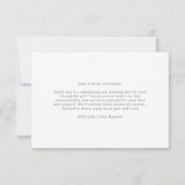 Minimalistische Sage Green Script Custom Wedding Bedankkaart (Achterkant)