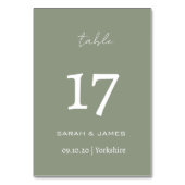 Minimalistische Sage Green Script Wedding Custom Kaart (Achterkant)