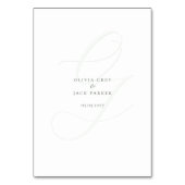 Minimalistische Sage Green Script Wedding Place Ca Kaart (Achterkant)