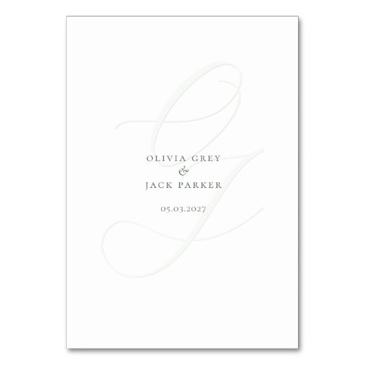 Minimalistische Sage Green Script Wedding Place Ca Kaart (Achterkant)