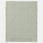 Minimalistische Sage Green Tree Naam Fleece Deken (Voorkant)