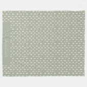 Minimalistische Sage Green Tree Naam Fleece Deken (Voorkant (Horizontaal))