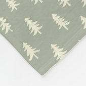 Minimalistische Sage Green Tree Naam Fleece Deken (Hoek)