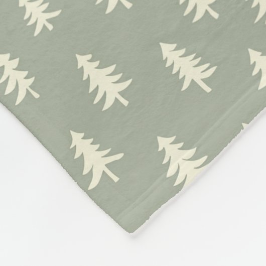 Minimalistische Sage Green Tree Naam Fleece Deken (Hoek)