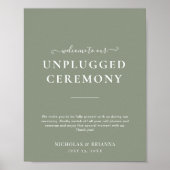 Minimalistische Sage Green Unplugged Boho Wedding Poster (Voorkant)