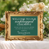 Minimalistische Sage Green Unplugged Wedding Cerem Poster