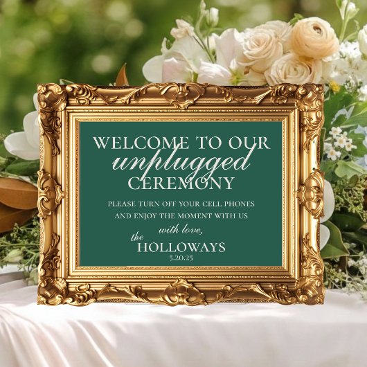 Minimalistische Sage Green Unplugged Wedding Cerem Poster