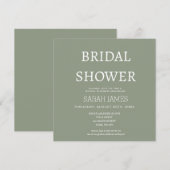 Minimalistische Sage Green Vrijgezellenfeest Squar Kaart (Voorkant / Achterkant)