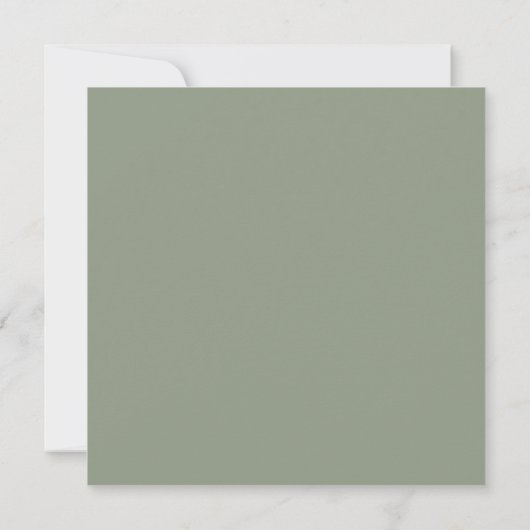 Minimalistische Sage Green Vrijgezellenfeest Squar Kaart (Achterkant)
