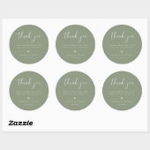 Minimalistische Sage Green Weddenschap Hartelijk d Ronde Sticker (Vel)
