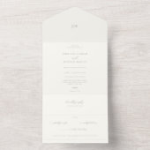 Minimalistische Sage Green Wedding All In One Uitnodiging (Binnen)