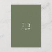Minimalistische Sage Green Wedding Details Informatiekaartje (Achterkant)