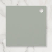 Minimalistische Sage Green Wedding Favoriete Label (Achterkant)