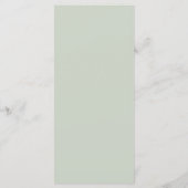 Minimalistische Sage Green Wedding Flat Menu (Achterkant)