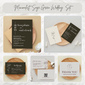 Minimalistische Sage Green Wedding Kaart