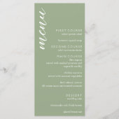 Minimalistische Sage Green Wedding Menu (Voorkant)