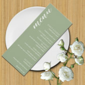 Minimalistische Sage Green Wedding Menu