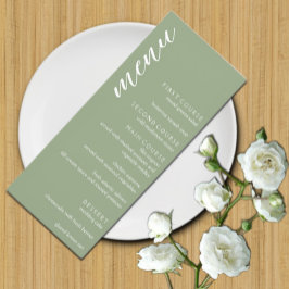 Minimalistische Sage Green Wedding Menu