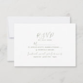Minimalistische Sage Green Wedding RSVP Kaart (Voorkant)