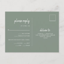 Minimalistische Sage Green Wedding | RSVP van maan