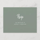 Minimalistische Sage Green Wedding | RSVP van maan Briefkaart (Voorkant)
