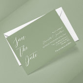 Minimalistische Sage Green Wedding Save The Date