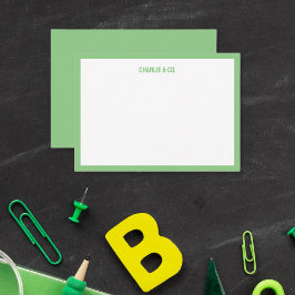 Minimalistische Sage Groen, Enige Rand, Personalis Notitiekaartje