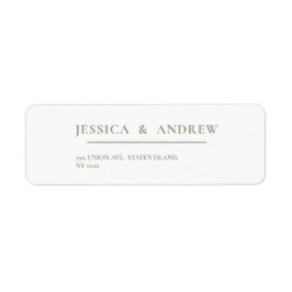 Minimalistische Sage Groen & Wit Eenvoudige Bruilo Etiket