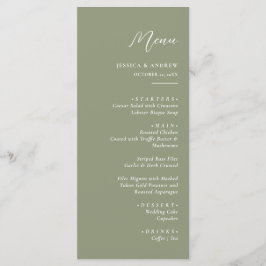 Minimalistische Sage Groen & Wit Eenvoudige Bruilo Menu