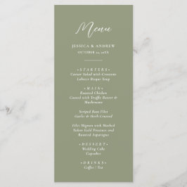 Minimalistische Sage Groen & Wit Eenvoudige Bruilo Menu