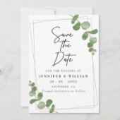 Minimalistische Sage Groene Bloemen Bewaar de Datu Kaart (Voorkant)