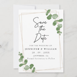 Minimalistische Sage Groene Bloemen Bewaar de Datu Kaart