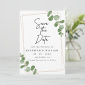 Minimalistische Sage Groene Bloemen Bewaar de Datu Kaart (Staand voorkant)