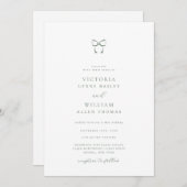 Minimalistische Sage Groene Boog Bruiloft Kaart (Voorkant / Achterkant)