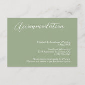 Minimalistische Sage Groene Bruiloft Accommodatie Informatiekaartje (Voorkant)