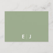 Minimalistische Sage Groene Bruiloft Accommodatie Informatiekaartje (Achterkant)